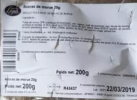 Mängden socker i Accras de morue