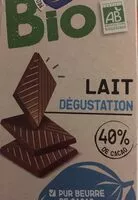 Mängden socker i Chocolat au lait dégustation bio 36% cacao