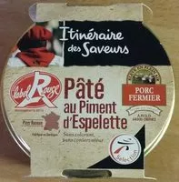 Mängden socker i Pâté de porc au piment d’Espelette aop label rouge