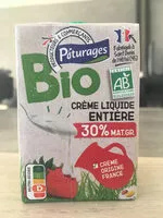 Mängden socker i Crème liquide entière 30 % MG BIO