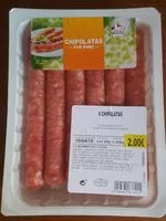 Mängden socker i Jean Rozé, Chipolatas pur porc, la barquette de 6 300 g