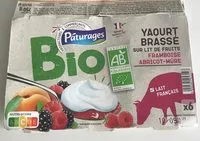 Mängden socker i Yaourt brassé sur lit de fruits - Framboise, Abricot, Mûre