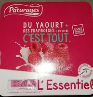 Mängden socker i L'essentiel du yaourt + des framboise & du sucre c'est tout