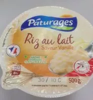 Mängden socker i Riz au lait saveur vanille
