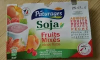 Mängden socker i Fruits mixés au soja 8 x 100 g