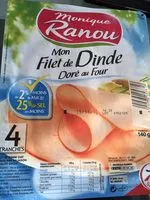 Mängden socker i Mon filet de dinde doré au four (4 tranches)