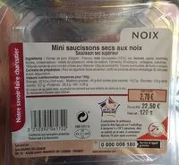 Mängden socker i Mini saucissons secs aux noix