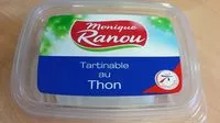 Mängden socker i Monique Ranou Tartinable au thon la barquette de 150 g