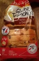 Mängden socker i Gâche tranchée aux pépites de chocolat