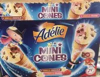 Mängden socker i Adélie Mini cônes vanille/chocolat & vanille/fraise les 8 cônes de 70