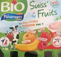 Mängden socker i Suiss'fruits - fromage frais aux fruits bio