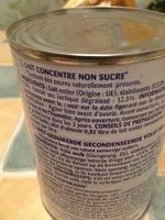 Mängden socker i Pâturages Lait concentré non sucré entier 410 g