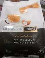 Mängden socker i Les Créations Les Fabuleux mini moelleux aux noisettes le paquet de 210 g
