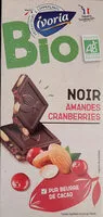 Mängden socker i Chocolat noir amandes et cranberries bio
