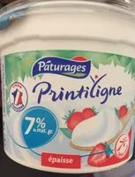 Mängden socker i Pâturages Printiligne Spécialité laitière épaisse 7% MG le pot de 50