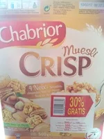 Mängden socker i Muesli Crisp 4 Noix (30% gratis)