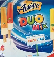 Mängden socker i Adélie Glace Duo Mix fruits et lait