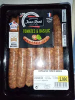 Mängden socker i Saucisses pur porc tomates & basilic