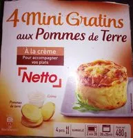 Mängden socker i 4 mini gratins de pomme de terre