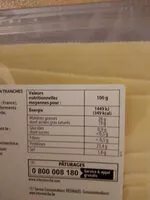 Mängden socker i La Tomme tranchettes