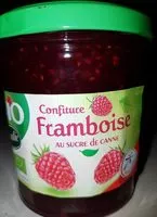 Mängden socker i Confiture framboise au sucre de canne BIO