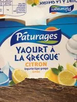 Mängden socker i Pâturages Yaourt à la grecque citron les 4 pots de 150 g