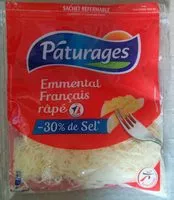 Mängden socker i Emmental français râpé -30% de sel