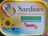 Mängden socker i Sardines à l'huile de tournesol