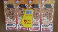 Mängden socker i Cookies Nougat' Choc' le lot de 4 paquets de