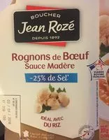Mängden socker i Rognons de boeuf sauce madère