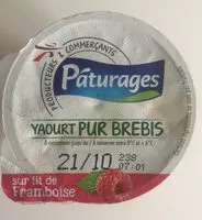 Mängden socker i Yaourt pur brebis sur lit de framboise