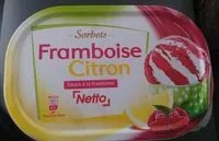 Mängden socker i Sorbet Framboise citron Sauce à la framboise