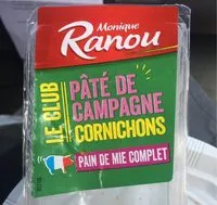 Mängden socker i Le club : pâté de campagne cornichon