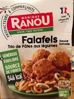 Mängden socker i FALAFELS trio de pâtes aux légumes