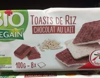 Mängden socker i Toasts de riz chocolat au lait bio
