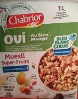 Mängden socker i Muesli super-fruits