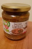 Mängden socker i Saucisse lentilles bio
