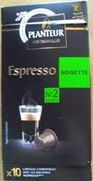 Mängden socker i Planteur espresso noisette