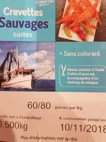 Mängden socker i Crevettes sauvages cuites