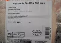 Mängden socker i 6 pavés de saumon ASC crus