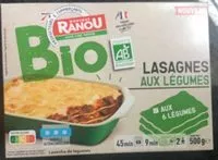Mängden socker i Lasagnes aux légumes bio