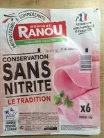 Mängden socker i Jambon le tradition conservation sans nitrite