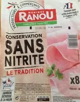 Mängden socker i Jambon le tradition conservation sans nitrite