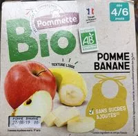 Mängden socker i Compote bio pomme banane
