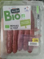 Mängden socker i Merguez de bœuf bio
