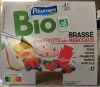 Mängden socker i Yaourts brassés aux fruits avec morceaux bio