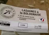 Mängden socker i Lasagnes à la bolognaise