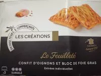 Mängden socker i Feuilleté confit d'oignons et foie gras