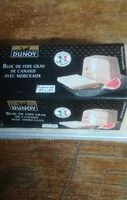 Mängden socker i Bloc de foie gras de canard avec morceaux