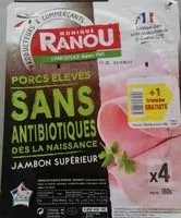 Mängden socker i Jambon supérieur sans antibiotiques